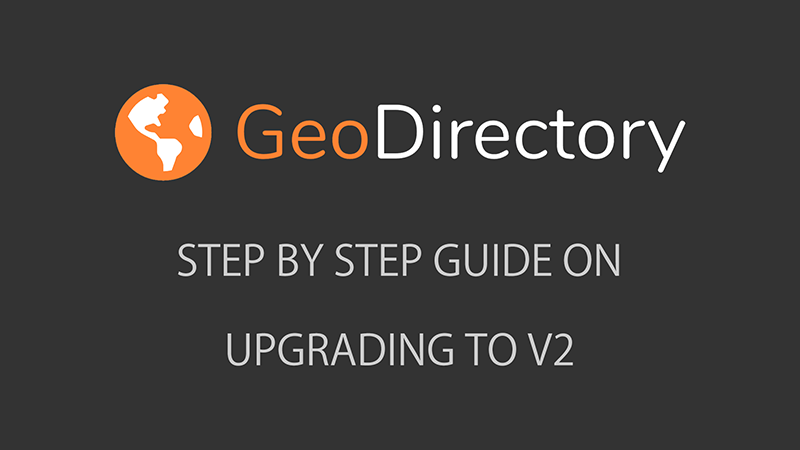 UPGRADING GUIDE GeoDirectory V2
