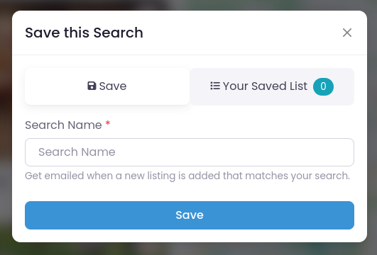 Saved search box